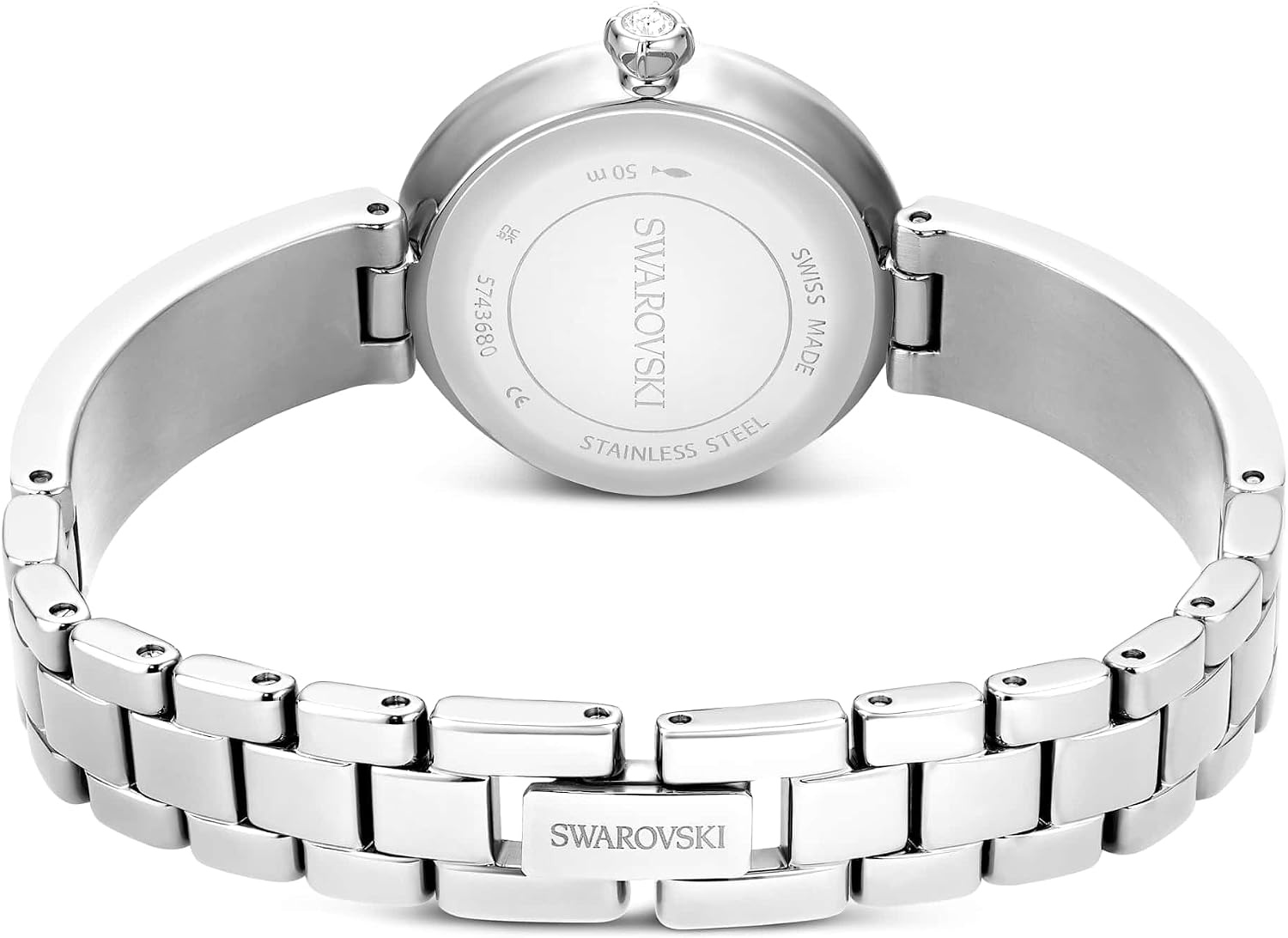 image:imageSwarovski Matrix Pearl Bangle Watch Swiss Made Crystal Bracelet White Stainless Steel