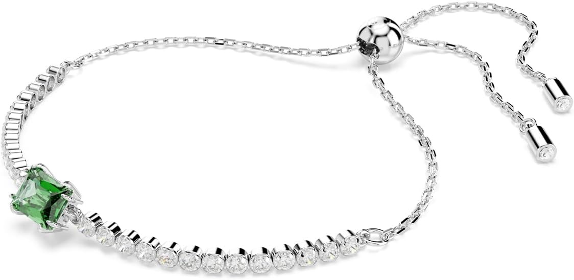 image:imageSwarovski Matrix Tennis Bracelet Green Blue Crystals Rhodium FinishGreen Crystal