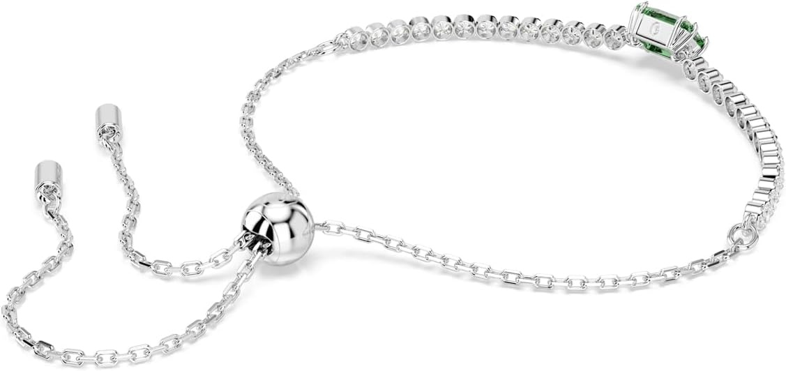 image:imageSwarovski Matrix Tennis Bracelet Green Blue Crystals Rhodium FinishGreen Crystal