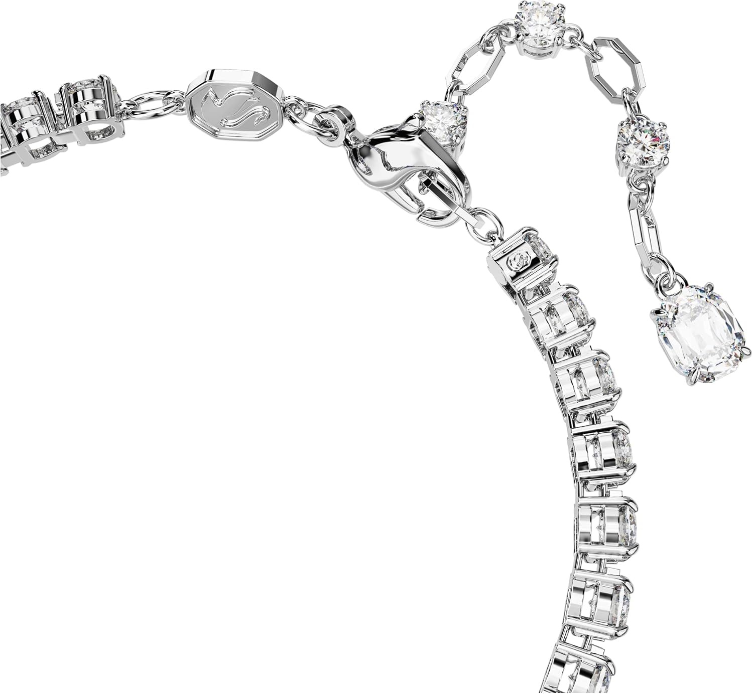 image:imageSwarovski Matrix Tennis Bracelet Green and Clear MixedCut Stones in a Rhodium Finished Setting Part of the Matrix Collection