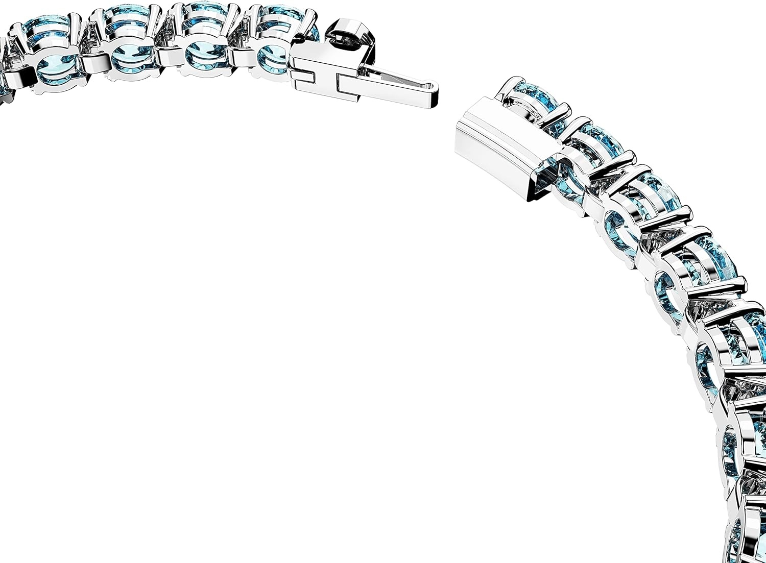 image:imageSwarovski Matrix Tennis Bracelet Round Cut Crystals Pink Blue Black Clear Rhodium GoldTone and Rose GoldTone FinishesBlue