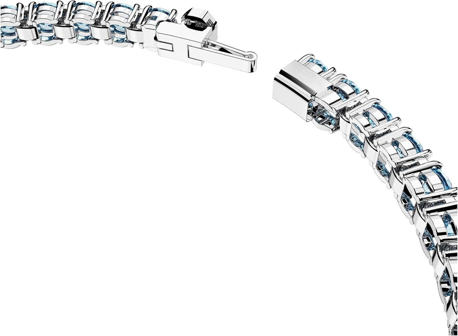 image:imageSwarovski Matrix Tennis Bracelet Round Cut Crystals Pink Blue Black Clear Rhodium GoldTone and Rose GoldTone FinishesBlue Crystal