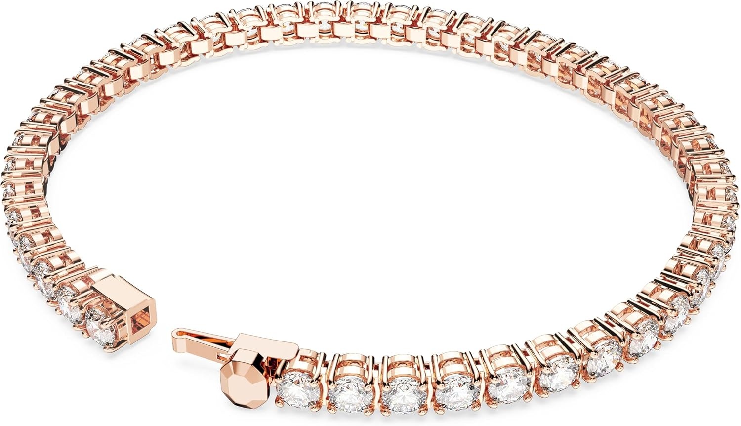 image:imageSwarovski Matrix Tennis Bracelet Round Cut Crystals Pink Blue Black Clear Rhodium GoldTone and Rose GoldTone FinishesClear Crystal