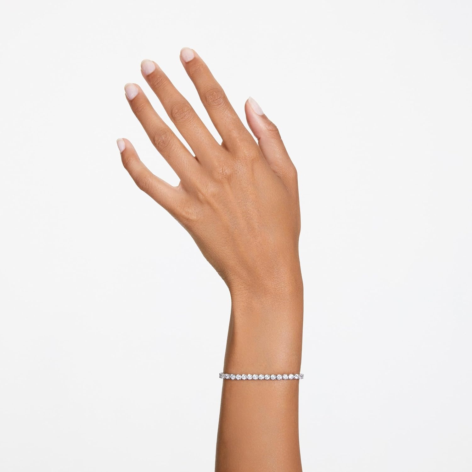 image:imageSwarovski Matrix Tennis Bracelet Round Cut Crystals Pink Blue Black Clear Rhodium GoldTone and Rose GoldTone FinishesClear Crystal