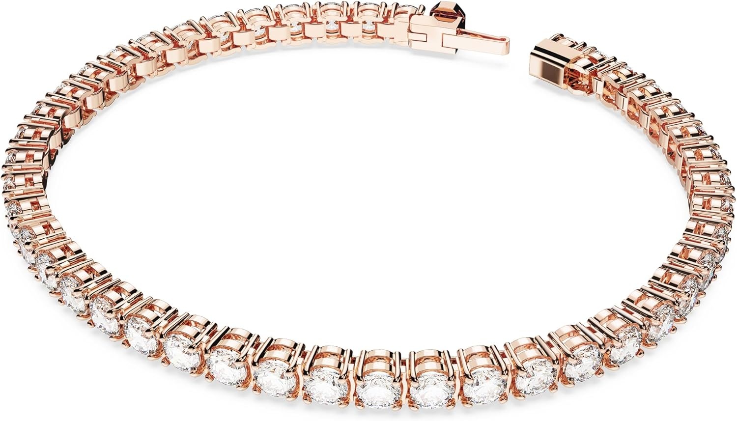 image:imageSwarovski Matrix Tennis Bracelet Round Cut Crystals Pink Blue Black Clear Rhodium GoldTone and Rose GoldTone FinishesClear Crystal
