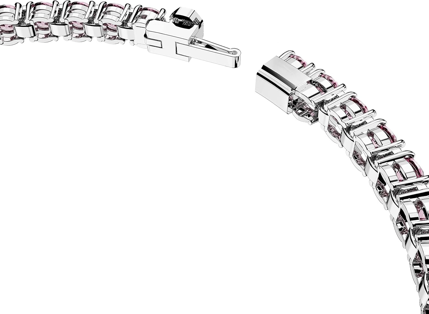 image:imageSwarovski Matrix Tennis Bracelet Round Cut Crystals Pink Blue Black Clear Rhodium GoldTone and Rose GoldTone FinishesPink