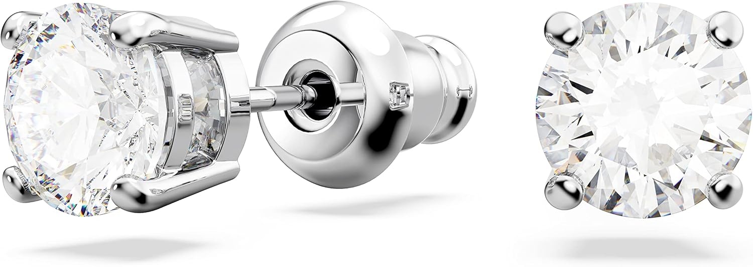image:imageSwarovski Matrix Tennis Jewelry Set AllRound Necklace and Pierced Stud Earrings with Clear Crystals on a Rhodium Finished Setting Part of the Matrix Tennis Collection