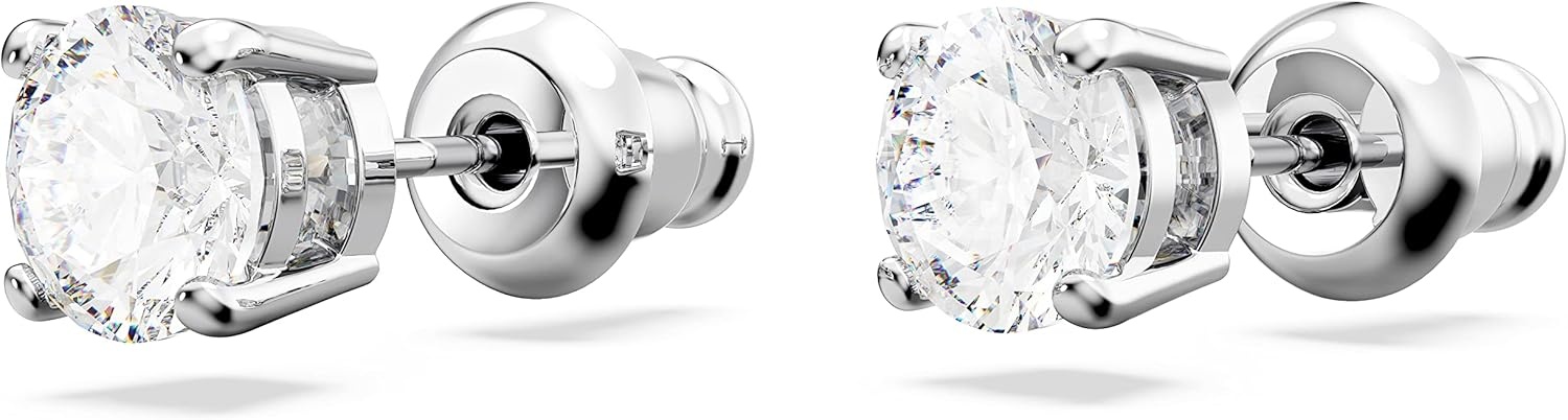 image:imageSwarovski Matrix Tennis Jewelry Set AllRound Necklace and Pierced Stud Earrings with Clear Crystals on a Rhodium Finished Setting Part of the Matrix Tennis Collection