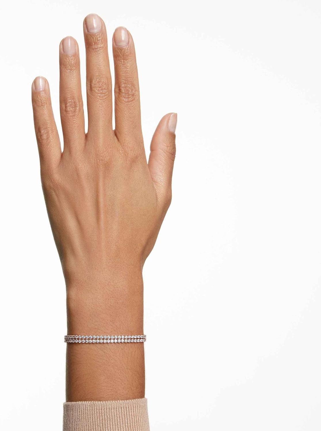 image:imageSwarovski Matrix Tennis Soft Bracelet Round Cut Clear Crystals Part of the Matrix Tennis CollectionRose GoldTone Finish Double Strand