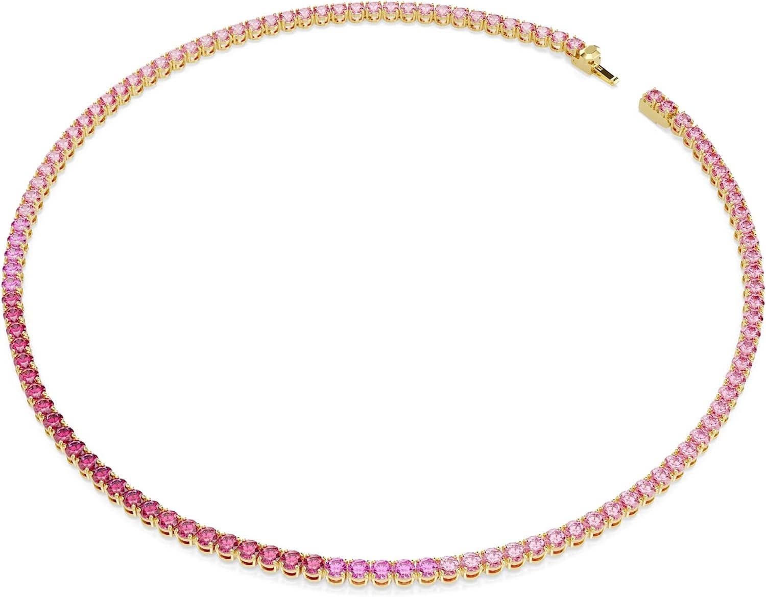 image:imageSwarovski Matrix Tennis necklace Round cut Pink Goldtone plated