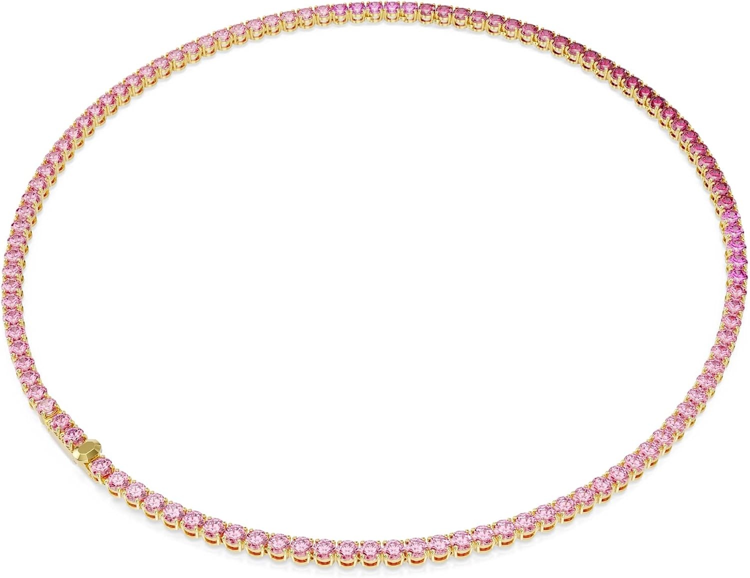 image:imageSwarovski Matrix Tennis necklace Round cut Pink Goldtone plated