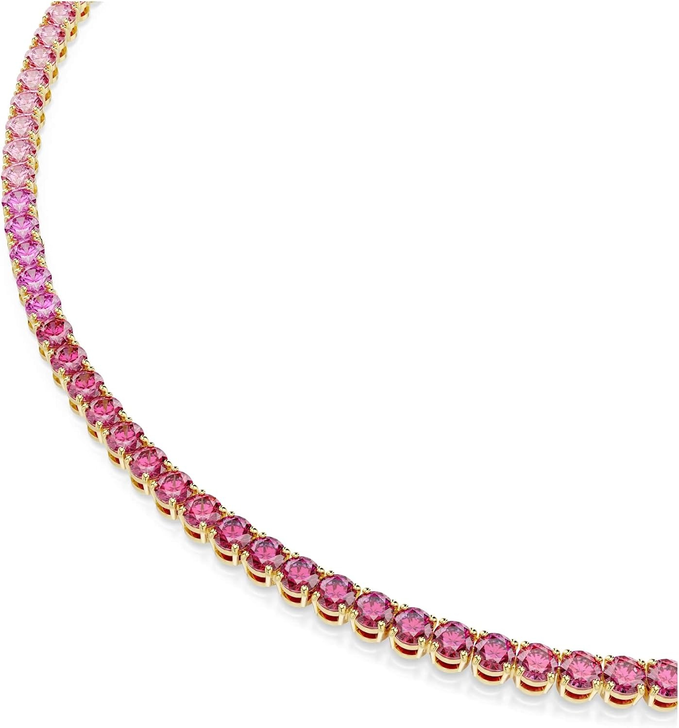 image:imageSwarovski Matrix Tennis necklace Round cut Pink Goldtone plated