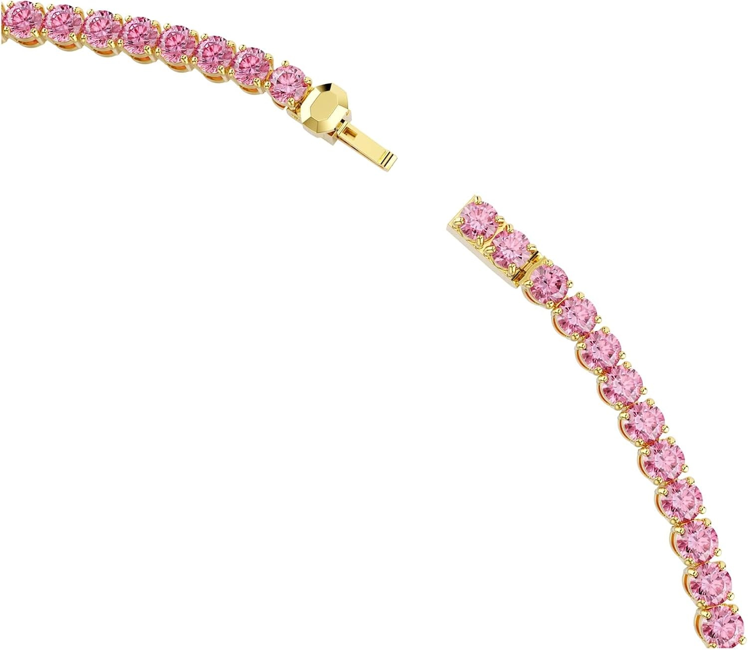 image:imageSwarovski Matrix Tennis necklace Round cut Pink Goldtone plated