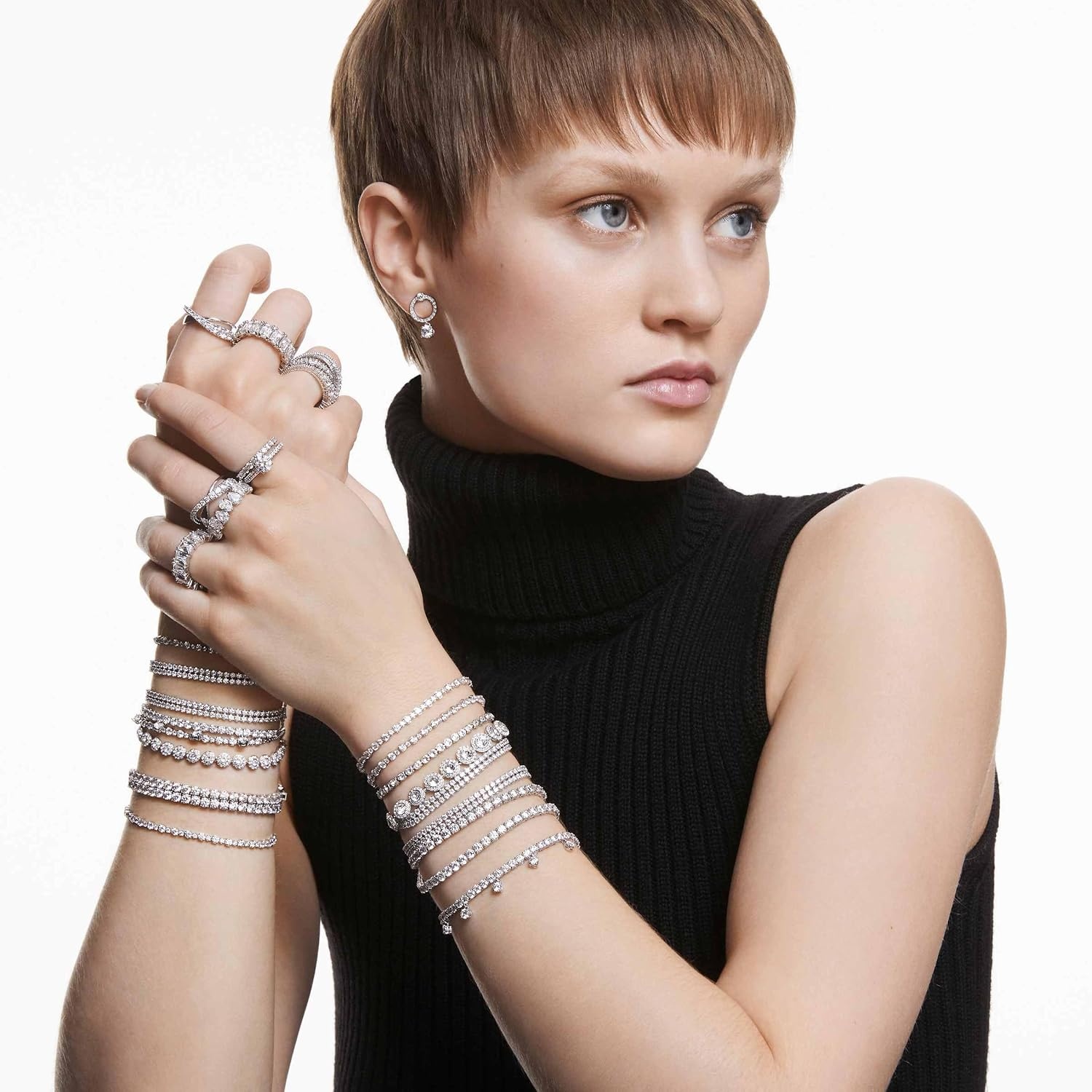 image:imageSwarovski Matrix Vittore Ring Rectangular Cut Crystals Rhodium FinishEU 50 US 475