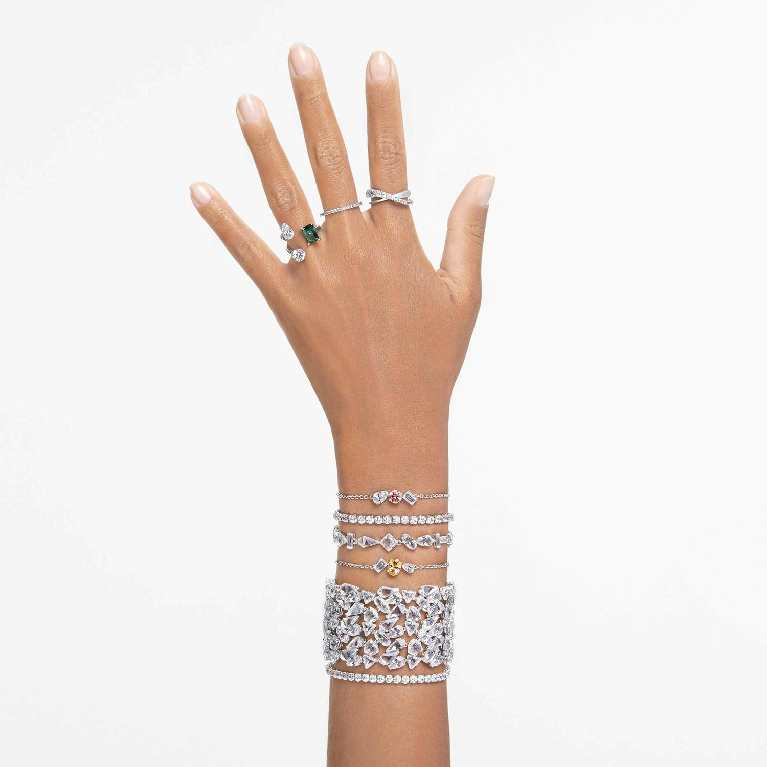 image:imageSwarovski Matrix Vittore Ring Round Cut Clear Crystals Rhodium FinishEU 52 US 575