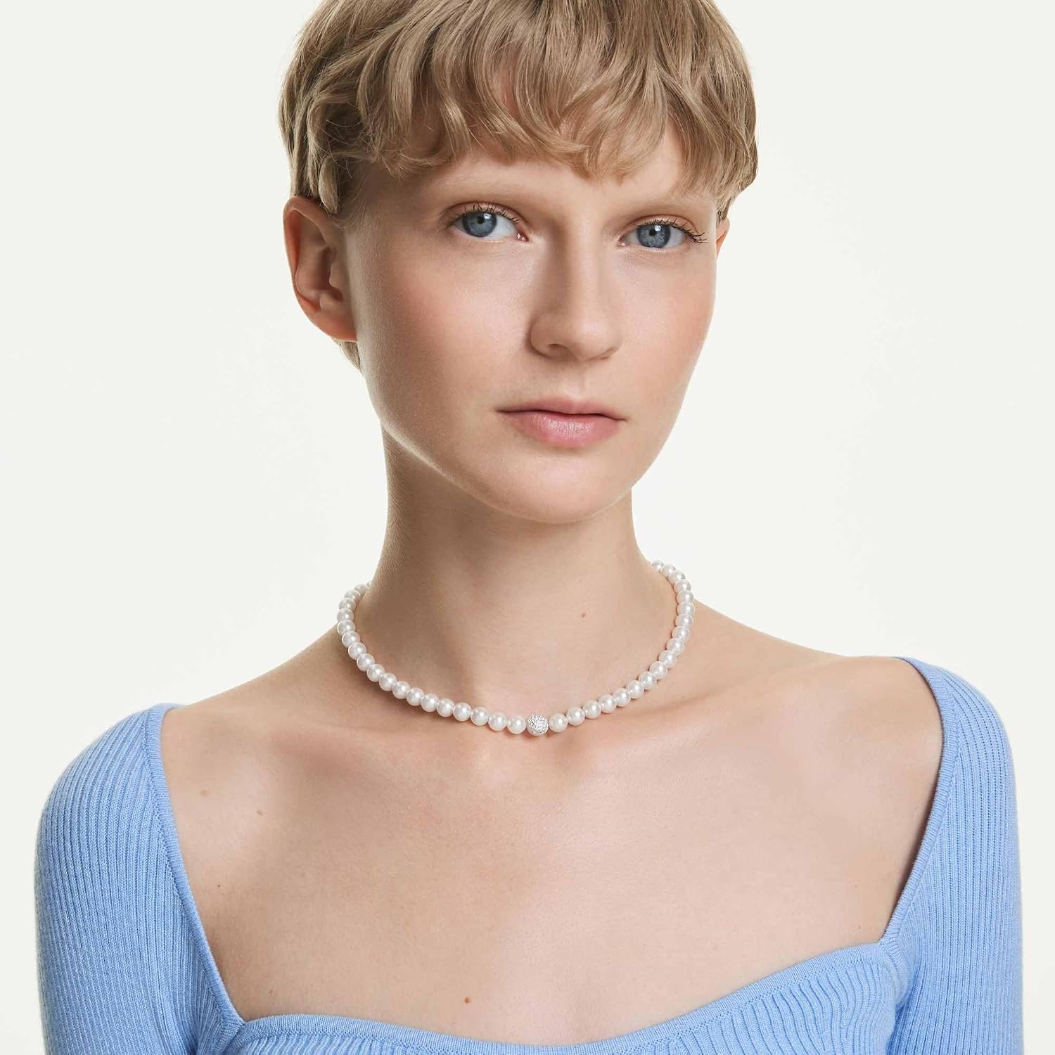 image:imageSwarovski Matrix necklace Crystal pearl White Rhodium plated