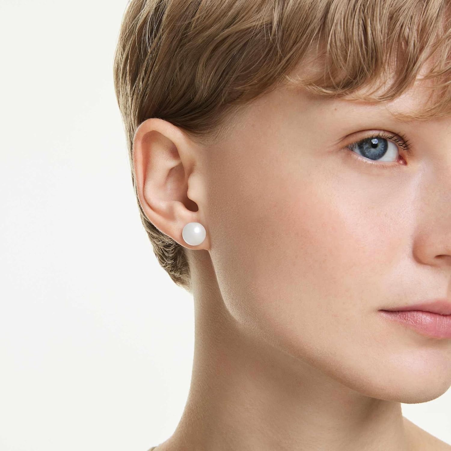 image:imageSwarovski Matrix stud earrings Crystal pearl White Rhodium plated