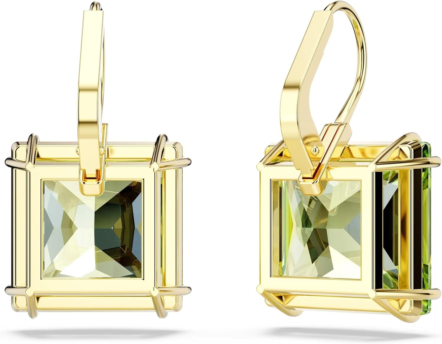 image:imageSwarovski Millenia Drop Earrings Square Cut Green Crystal Goldtone Finish