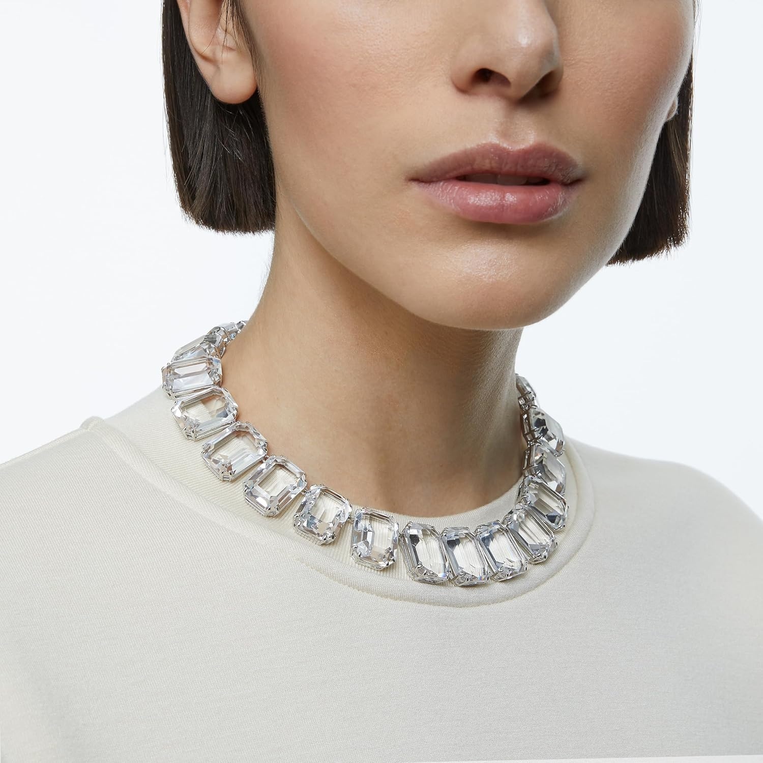image:imageSwarovski Millenia Necklace amp Earrings Collection Clear Octagon Cut Crystal Rhodium Finish Extender Sold Separately