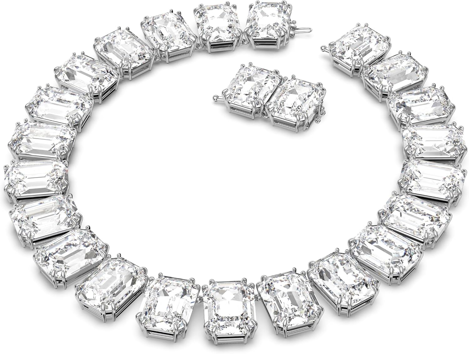 image:imageSwarovski Millenia Necklace amp Earrings Collection Clear Octagon Cut Crystal Rhodium Finish Extender Sold Separately