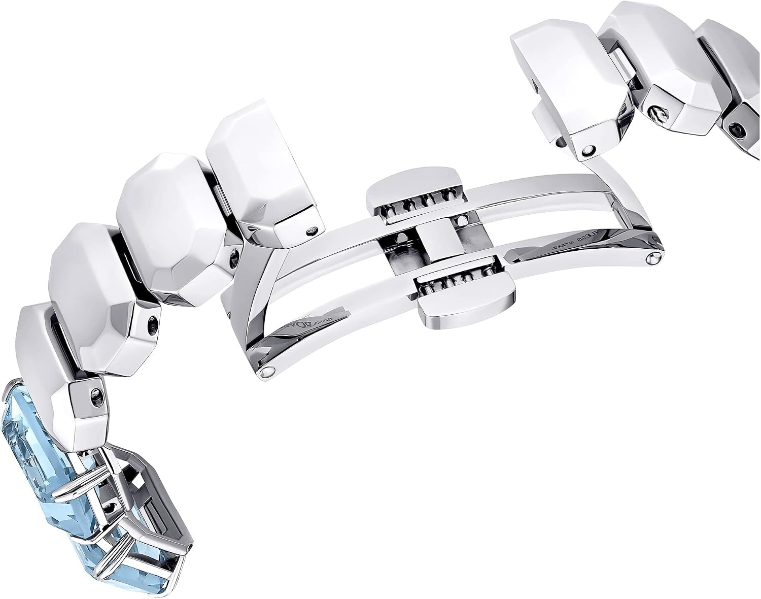 image:imageSwarovski Millenia Watch Blue Octagon Cut Crystals Sapphire Glass Centrepiece and Stainless Steel Accents Part of The Millenia Collection