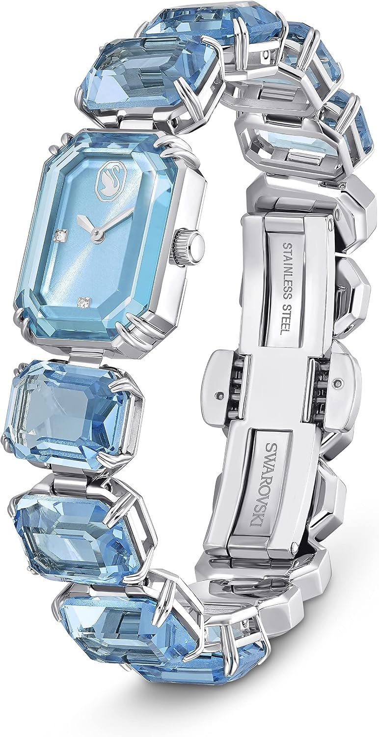 image:imageSwarovski Millenia Watch Blue Octagon Cut Crystals Sapphire Glass Centrepiece and Stainless Steel Accents Part of The Millenia Collection