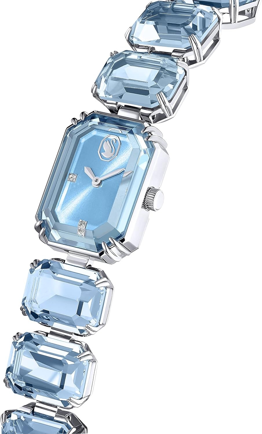 image:imageSwarovski Millenia Watch Blue Octagon Cut Crystals Sapphire Glass Centrepiece and Stainless Steel Accents Part of The Millenia Collection