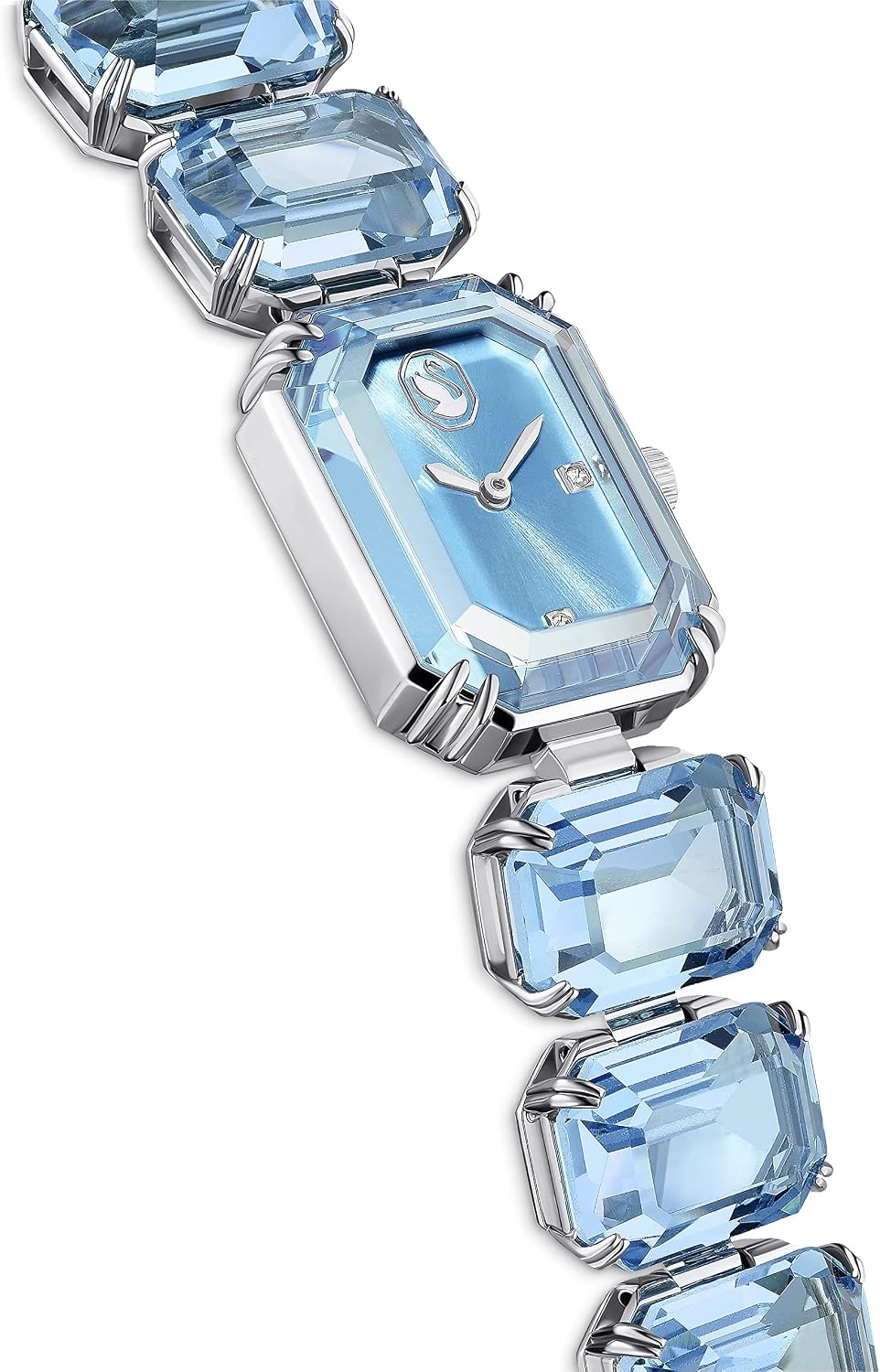 image:imageSwarovski Millenia Watch Blue Octagon Cut Crystals Sapphire Glass Centrepiece and Stainless Steel Accents Part of The Millenia Collection