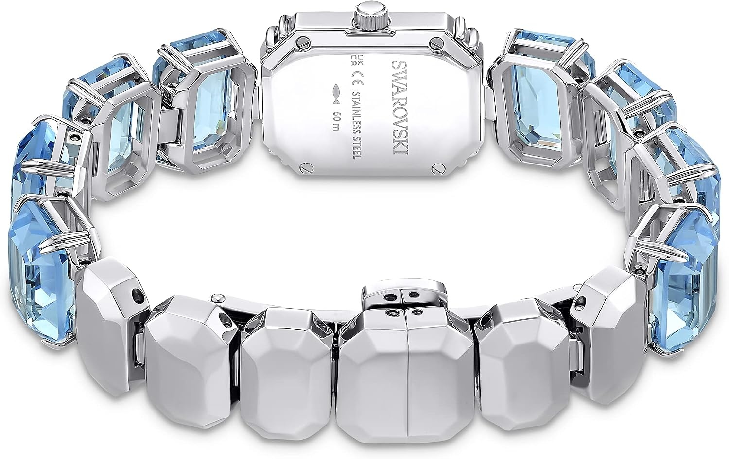 image:imageSwarovski Millenia Watch Blue Octagon Cut Crystals Sapphire Glass Centrepiece and Stainless Steel Accents Part of The Millenia Collection