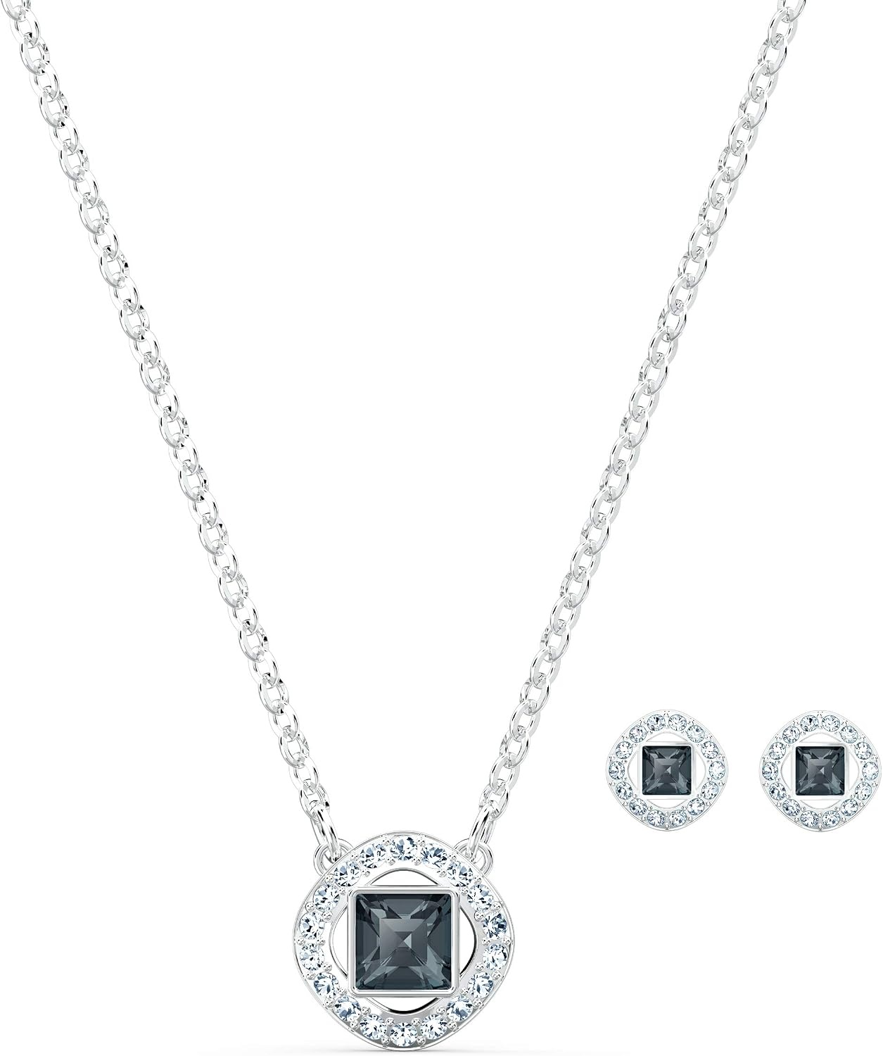 image:imageSwarovski Necklace Set with Mixed Metal Finish Chains Clear and Colored Crystals an Amazon Exclusive