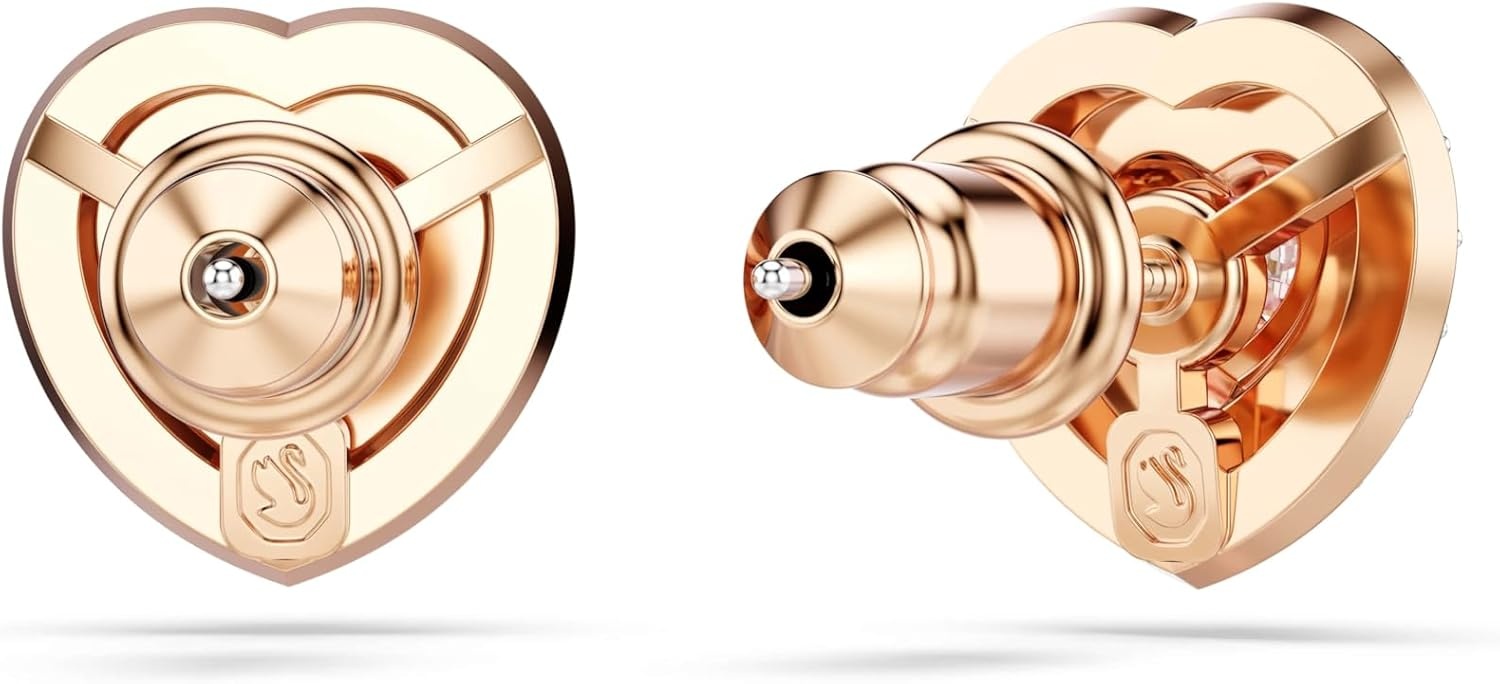 image:imageSwarovski One Stud earrings Heart cut Pav Heart Pink Mixed metal finish