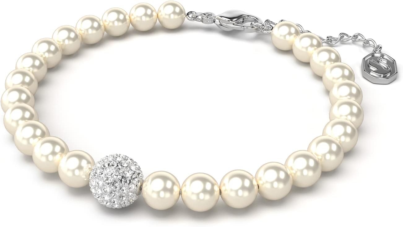 image:imageSwarovski Remix Strand Bracelet Crystal Pearls and PavSet Sphere in a Rhodium Finished Setting Part of the Remix Collection