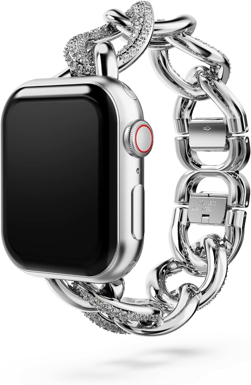 image:imageSwarovski Sparkling chain strap compatible with Apple Watch Silver tone Stainless steel