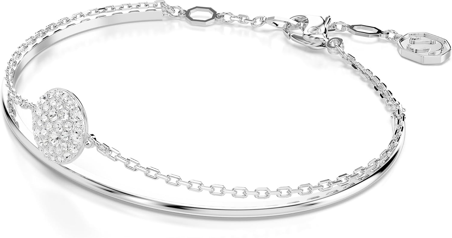image:imageSwarovski Sublima Bangle Bracelet Meteor Motif with Snow Pav of Clear Round Crystals in a RhodiumFinished Setting Part of the Sublima Collection
