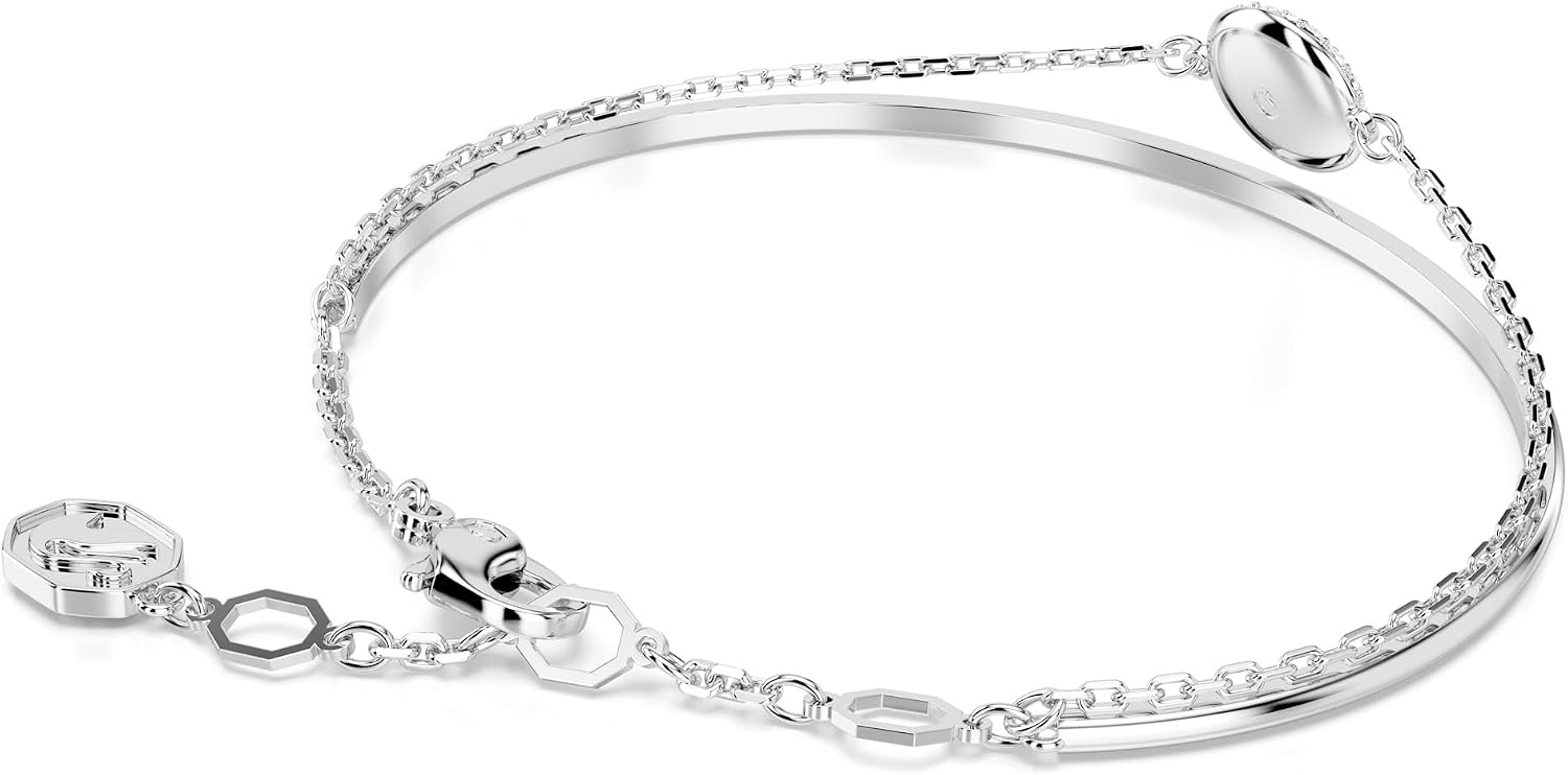 image:imageSwarovski Sublima Bangle Bracelet Meteor Motif with Snow Pav of Clear Round Crystals in a RhodiumFinished Setting Part of the Sublima Collection