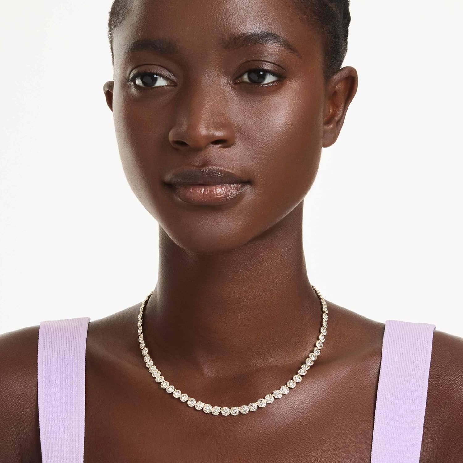 image:imageSwarovski Una Angelic necklace Round cut Small White Goldtone plated