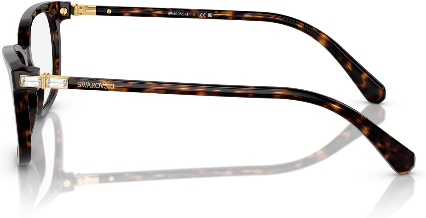 image:imageSwarovski Womens SK2003F Low Bridge Fit Rectangular Prescription Eyewear FramesHavanaDemo Lens