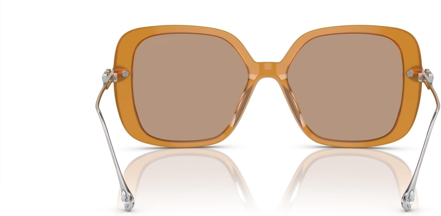 image:imageSwarovski Womens SK6011F Low Bridge Fit Square SunglassesBrownLight Brown
