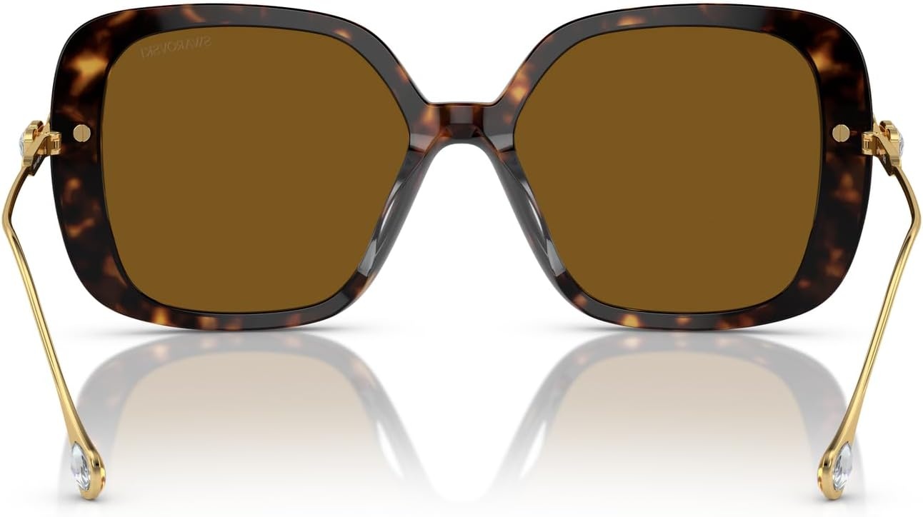 image:imageSwarovski Womens SK6011F Low Bridge Fit Square SunglassesHavanaPolarized Brown