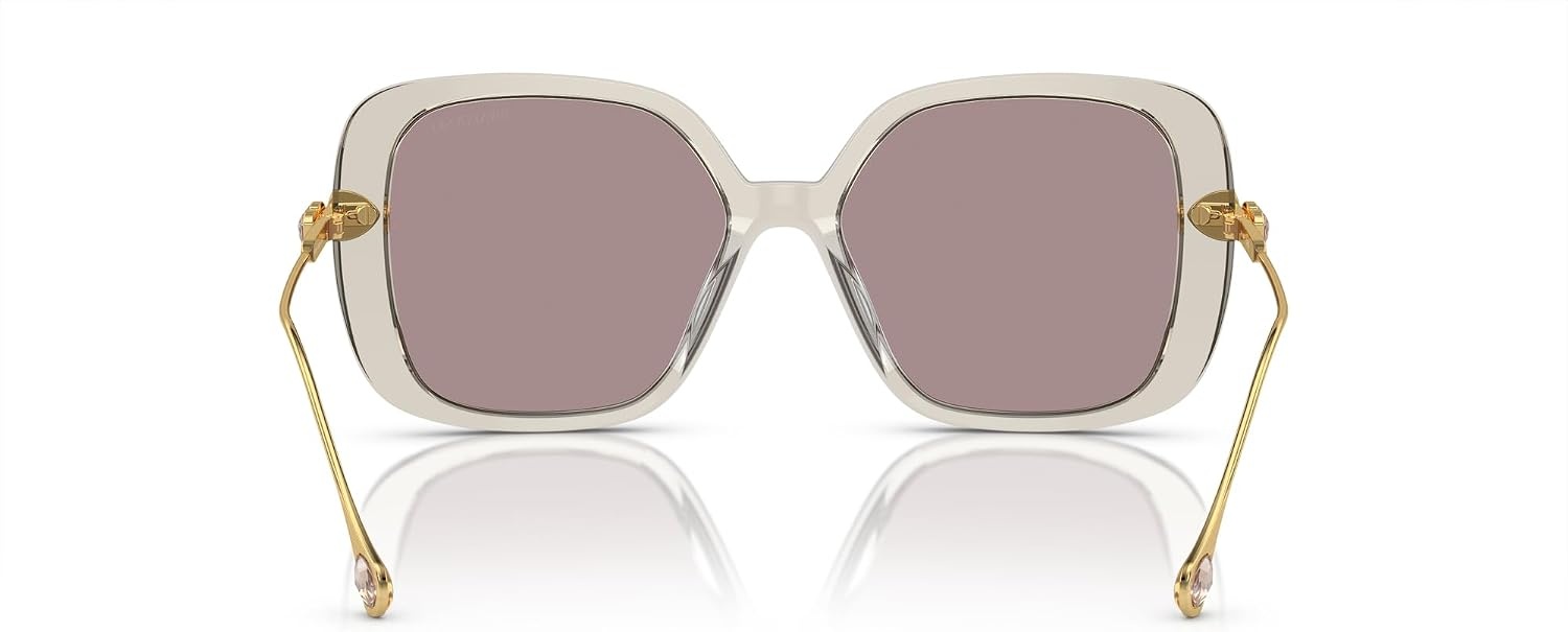 image:imageSwarovski Womens SK6011F Low Bridge Fit Square SunglassesTransparent Light BrownViolet