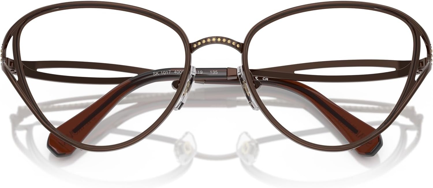 image:imageSwarovski Womens Sk1017 Cat Eye Prescription Eyewear FramesBrownDemo Lens