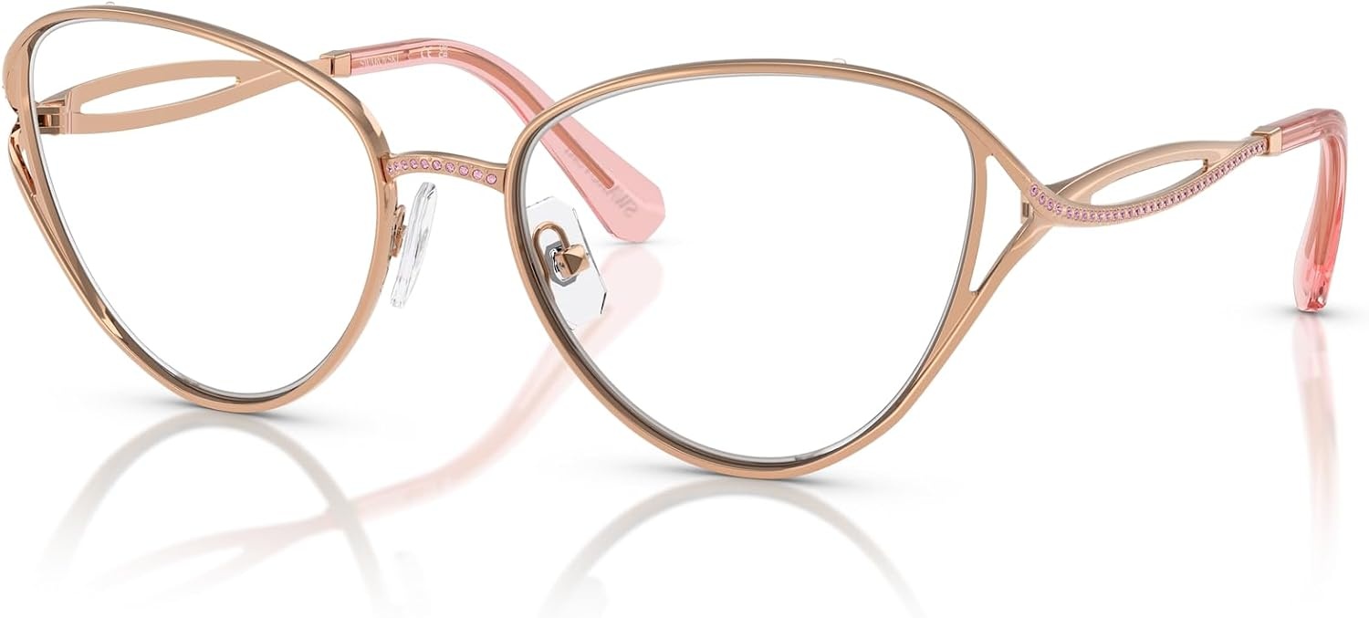 image:imageSwarovski Womens Sk1017 Cat Eye Prescription Eyewear FramesRose GoldDemo Lens