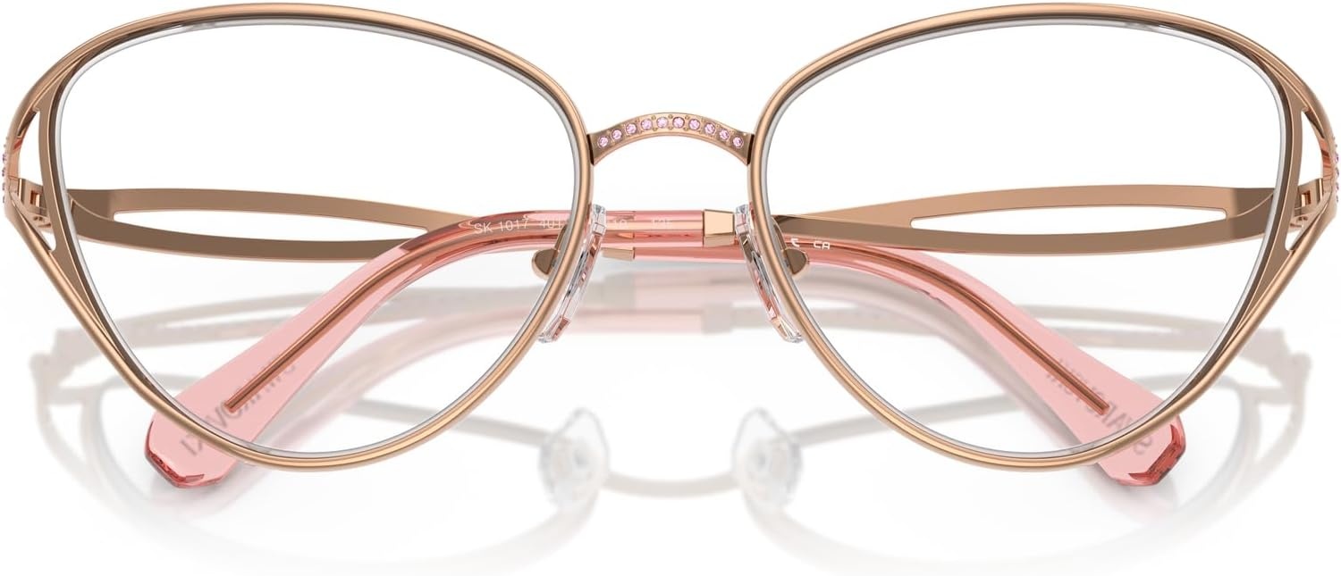 image:imageSwarovski Womens Sk1017 Cat Eye Prescription Eyewear FramesRose GoldDemo Lens