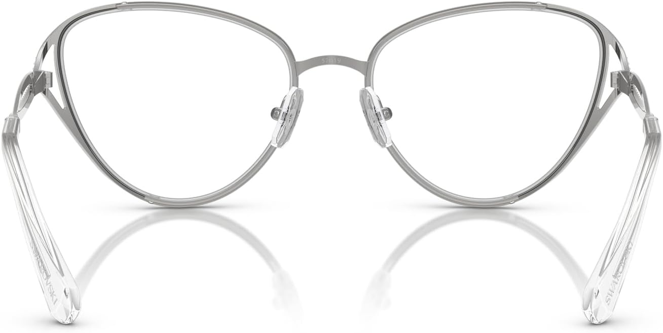 image:imageSwarovski Womens Sk1017 Cat Eye Prescription Eyewear FramesSilverDemo Lens