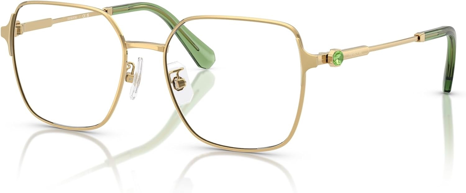 image:imageSwarovski Womens Sk1020d Square Prescription Eyewear FramesGoldDemo Lens