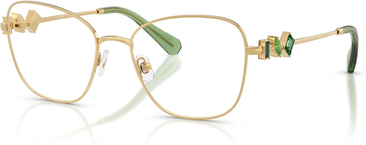 image:imageSwarovski Womens Sk1025 Square Prescription Eyewear FramesGoldDemo Lens