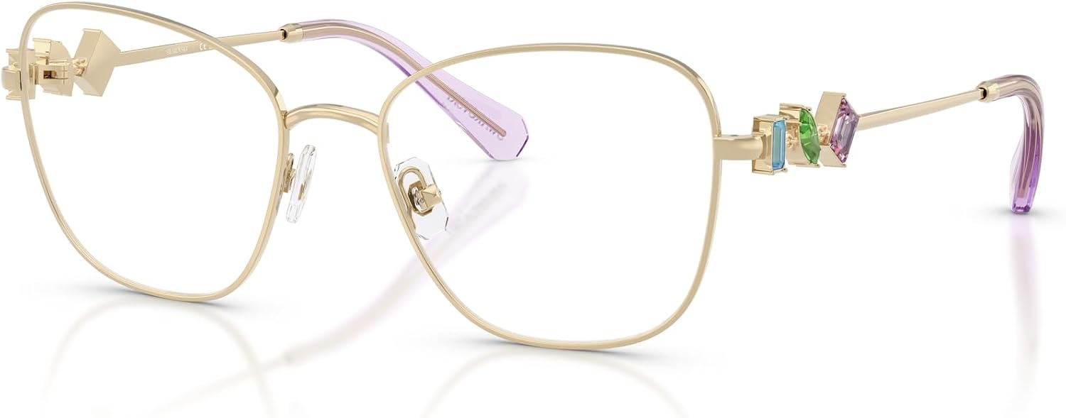image:imageSwarovski Womens Sk1025 Square Prescription Eyewear FramesPale GoldDemo Lens