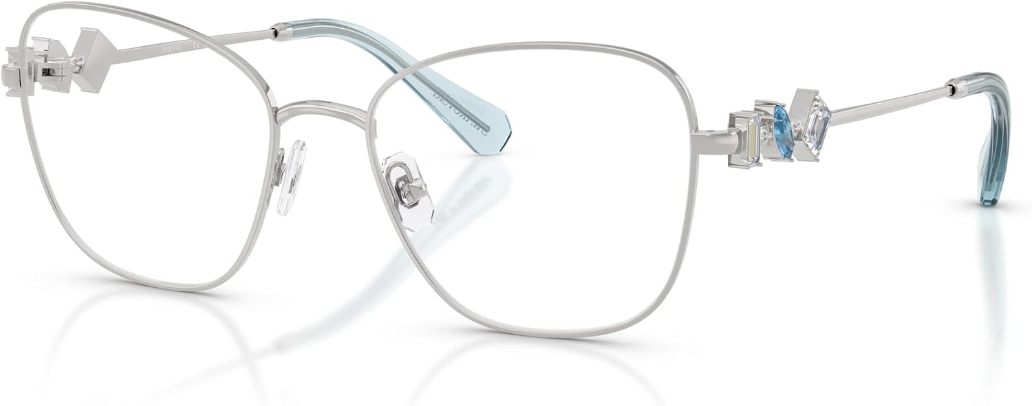 image:imageSwarovski Womens Sk1025 Square Prescription Eyewear FramesSilverDemo Lens