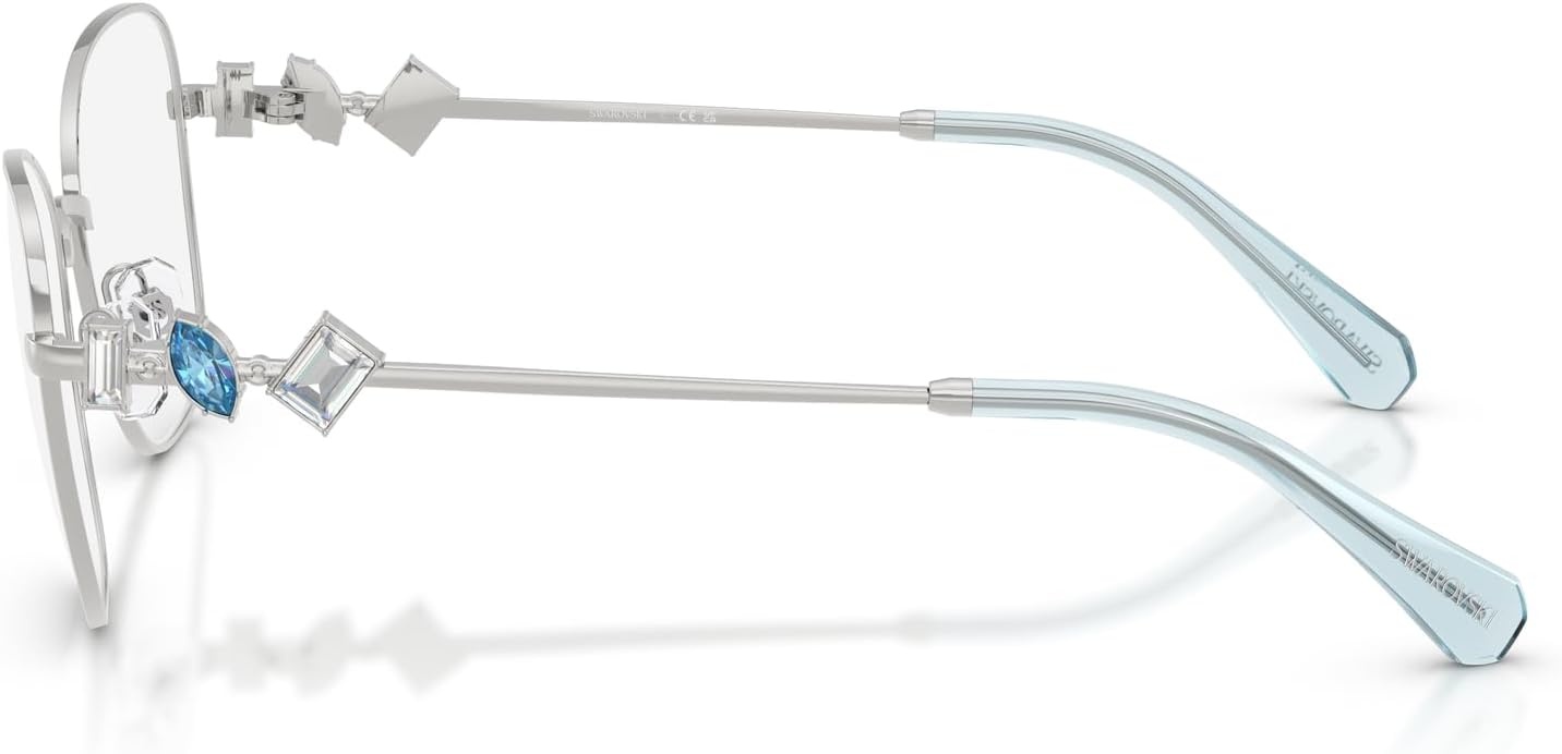 image:imageSwarovski Womens Sk1025 Square Prescription Eyewear FramesSilverDemo Lens