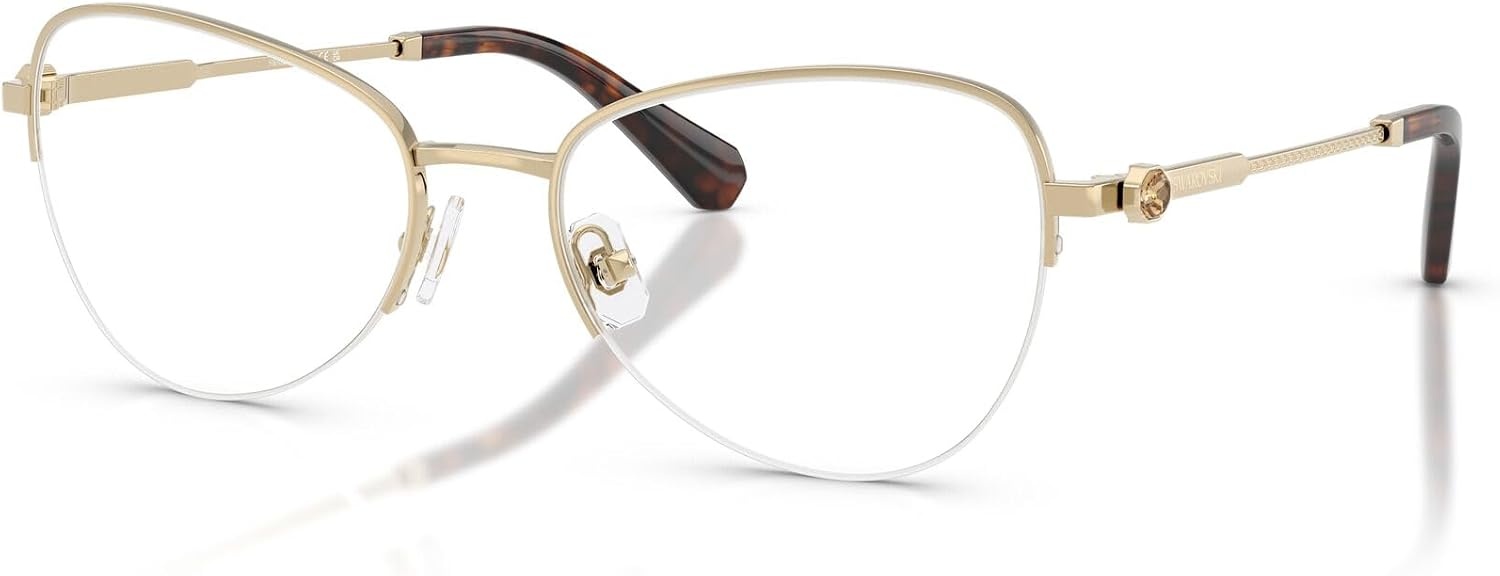 image:imageSwarovski Womens Sk1032 Oval Prescription Eyewear FramesPale GoldDemo Lens